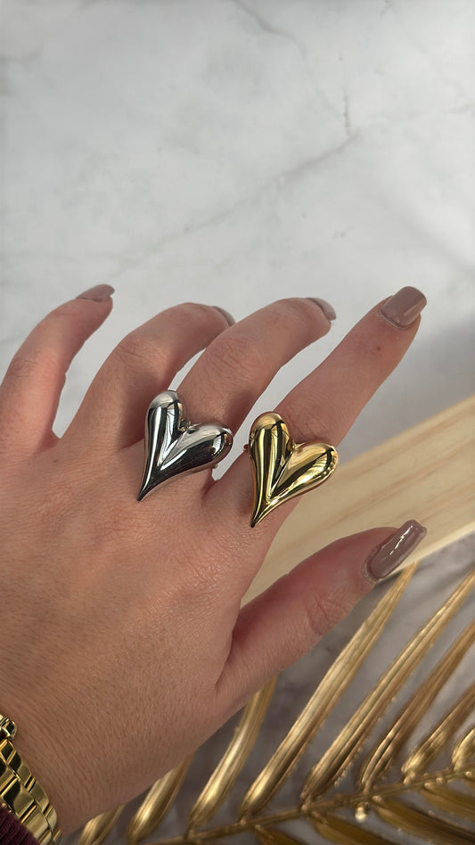 Anello Big Heart Bombato