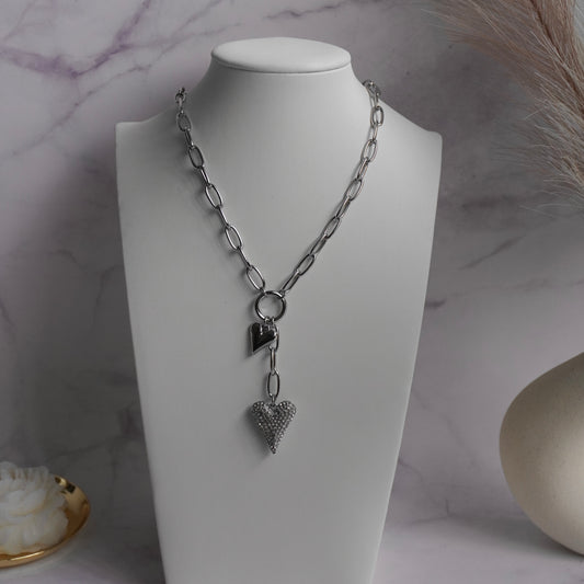 Collana Cuori Bombati Strass