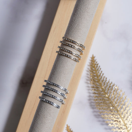 Anello Vortice Strass