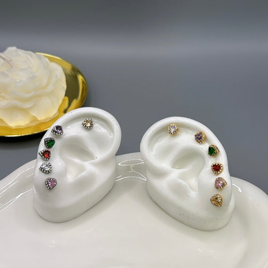 Heart Diamond Earrings Set