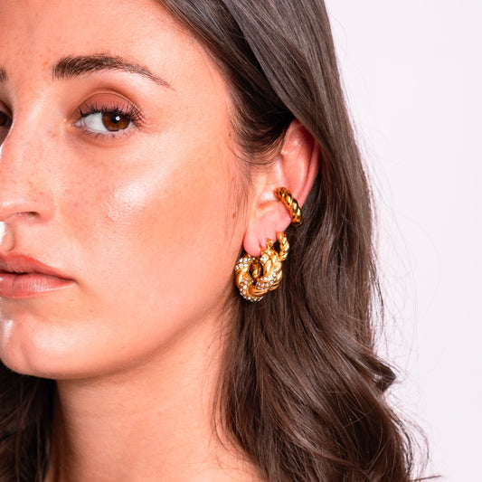 Orecchini Intrecciati Strass