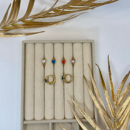 Hearts Rainbow Earrings Set