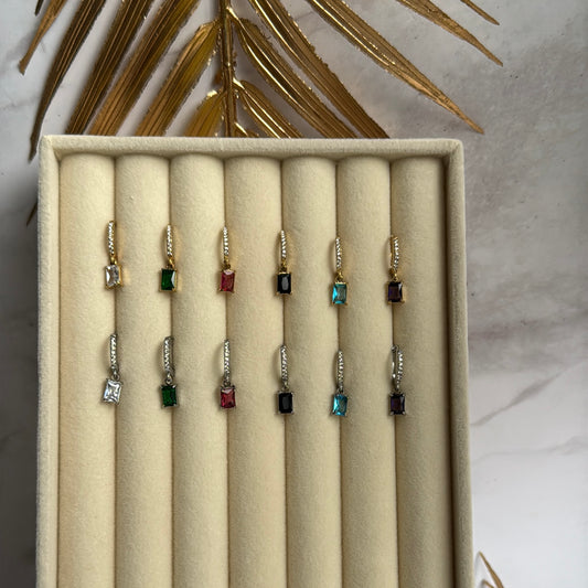 Baguette earrings set