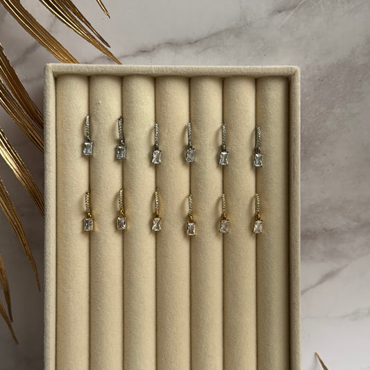 Baguette earrings set